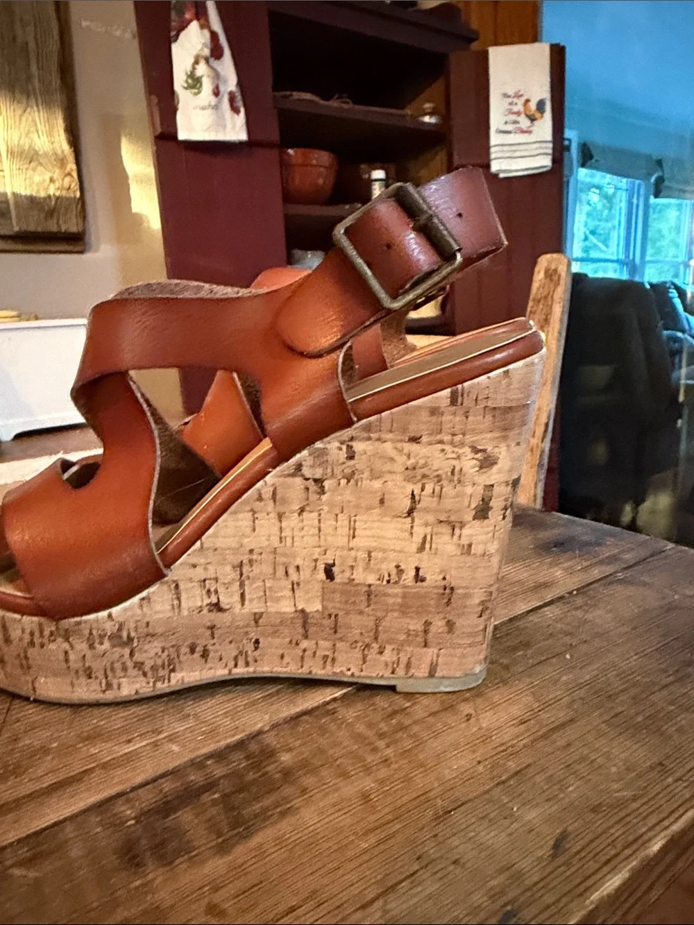 Mossimo Supply Co. Tan Cork Wedge Sandals